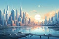 luxury futuristic future city scape AI generated