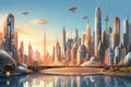 luxury futuristic future city scape