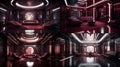 Luxury Futuristic Interior: Platinum & Deep Burgundy Design