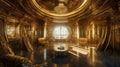 Luxury Futuristic Interior with Rich and Antique Gold DÃ©cor