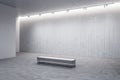 Luxury gallery hall with bench and blank wall Royalty Free Stock Photo