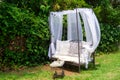 Luxury garden furniture at green yard