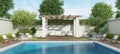 Luxury garden with large pool