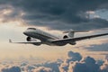 Luxury generic design private jet flying on sky, Business Travel Concept Royalty Free Stock Photo