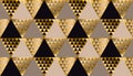 Luxury geometry black, gold and beige seamless vector