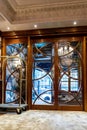 Luxury glass door at the hotel entrance Royalty Free Stock Photo