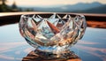 Luxury glass reflects bright summer celebration, elegant whiskey bottle generated by AI Royalty Free Stock Photo