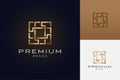 Luxury Gold abstract symmetrical pattern logo template