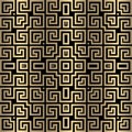 Luxury gold ancient seamless pattern. Greek ornamental vector background. Repeat structured modern Deco backdrop. Labyrinth mazes