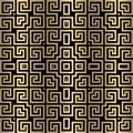 Luxury gold ancient seamless pattern. Greek ornamental vector background. Repeat structured modern Deco backdrop. Labyrinth mazes