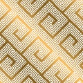 Luxury gold asian meander style seamless pattern. Royalty Free Stock Photo