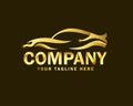 Luxury gold automotive car logo design template