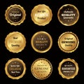 Luxury gold badges and labels premium quality product Royalty Free Stock Photo