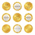 Luxury gold badges and labels premium quality product Royalty Free Stock Photo