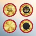 Luxury gold badges and labels premium quality product, vector