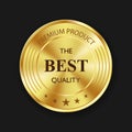 Luxury gold badges and labels premium quality product, vector