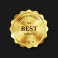 Luxury gold badges and labels premium quality product, vector