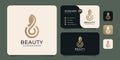 Luxury gold beauty flower olive nature elements logo vector inspiration