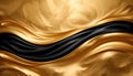 Luxury Gold And Black Abstract Waves With Elegant Flowing Metallic Texture Royalty Free Stock Photo