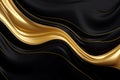 Luxury Gold and Black Liquid Background, Fluid Splash, Swirl on White