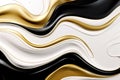 Luxury Gold and Black Liquid Background, Fluid Splash, Swirl on White