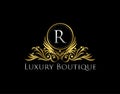 Luxury Gold Boutique Logo Vector Design. Premium Golden Bagde Q Letter Icon