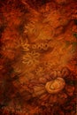 Luxury gold brown background with abstract flowers. vertical