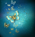 Luxury gold butterflies