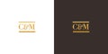 Luxury gold C and M monogram logo