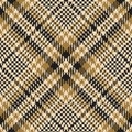 Luxury gold fabric pattern vector. Tweed check plaid graphic for dress, skirt, bag. Royalty Free Stock Photo