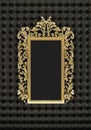 Luxury gold frame on the black background