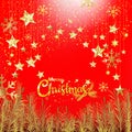 Luxury gold glitter Merry Christmas and Happy New Year with red