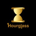 Luxury gold hourglass logo vector template