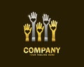 Luxury gold human charity logo design template