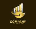 Luxury gold leaf finance logo design template