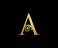 Luxury Gold A Letter Logo . Initial Letter A Design Luxury Icon.