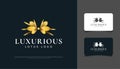 Luxury Gold Lotus Flower Logo Design Royalty Free Stock Photo