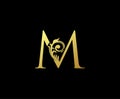 Luxury Gold M Letter Logo . Initial Letter M Design Luxury Icon.
