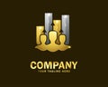 Luxury gold people stat logo design template Royalty Free Stock Photo
