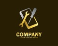 Luxury gold phone repair logo design template