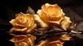 luxury gold roses background