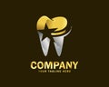 Luxury gold star dental logo design template