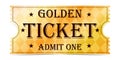 Luxury gold ticket and coupon template vector isolated.