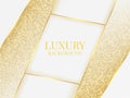 Luxury golden award background. Elegant cream premium backdrop. Abstract diamond and glitter shine. Wealthy gold frames