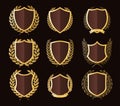 Luxury Golden Badges Laurel Wreath Collection Royalty Free Stock Photo