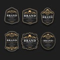 Luxury golden and black premium quality best choice labels set isolated vector illustration Royalty Free Stock Photo