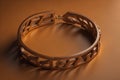 Luxury golden bracelet on brown background. generative ai