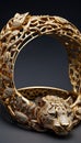 Luxury golden bracelet kara on a dark background close-up Royalty Free Stock Photo