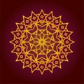 Luxury golden brown ethnic mandala pattern. Decorative vector illustration Royalty Free Stock Photo