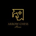 Luxury golden chess home logo design vector inspiration. consisting of a home with chess icon